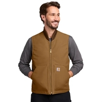 Insulated Carhartt duck vest built for outdoor crews and branded workwear......