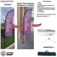 24H Express Ship- 8.5' X-small feather flag kit, full color graphic... from...