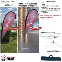 24H Express Ship- 7.5' Small tear drop flag kit, full color... from ASI 53509...