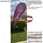 7.5' X-Small Tear Drop Flag Kit, Double Sided