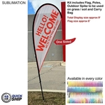 48 Hr Quick Shi - 9' Small Tear Drop Flag Kit, One Side