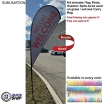 48 Hr Quick Ship - 9' Small Tear Drop Flag Kit, Double Sided
