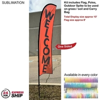24Hr Express Ship- 10' Small feather flag kit, full color graphics... from...