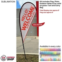 24H Express Ship- 9' small tear drop flag kit, full color... from ASI 53509...
