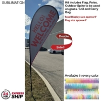 24Hr Express Ship - 9' Small tear drop flag kit, full... from ASI 53509...