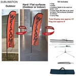 10' Small Feather Flag Kit, Full Color Graphics Double Sided