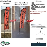 72Hr Fast Ship - 10' Small feather flag kit, full color... from ASI 53509...