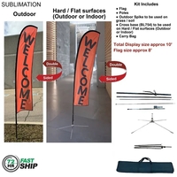 72Hr Fast Ship - 10' Small feather flag kit, full color... from ASI 53509...