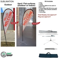 72Hr Fast Ship - 9' Small tear drop flag kit, full... from ASI 53509...