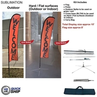 48Hr Quick Ship - 10' Small feather flag kit, full color... from ASI 53509...