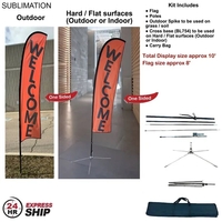 24Hr Express Ship - 10' small feather flag kit, full color... from ASI 53509...