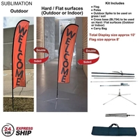 24H Express Ship- 10' Small feather flag kit, full color graphic... from ASI...