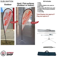 24Hr Express Ship- 9' small tear drop flag kit, full color... from ASI 53509...
