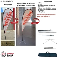 24H Express Ship- 9' Small tear drop flag kit, full color... from ASI 53509...
