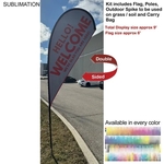 9' Small Tear Drop Flag Kit, Full Color Graphics Double Side