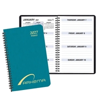 Weekly desk planner with shimmer covers. Wire bound.... from ASI 76575 Payne...