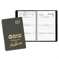 Wire-bound, weekly desk appointment planner with Canyon cover.... from ASI...