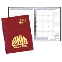 Wire-bound two year monthly desk planner with cobblestone cover.... from ASI...