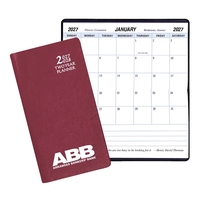 2 year pocket planner with horizontal format and Continental vinyl cover.......