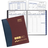 Refillable wire bound time management planner with Carriage vinyl cover.......