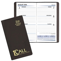 Smyth sewn academic weekly pocket planner with continental vinyl cover.......