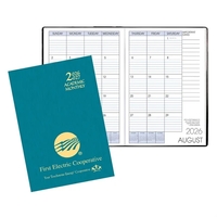 Saddle-stitched academic monthly desk planner with shimmer cover.... from ASI...