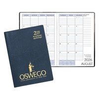 Academic monthly desk planner, saddle-stitched with continental vinyl...