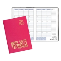 Saddle-stitched academic monthly desk planner with twilight cover.... from...