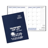 Saddle-stitched academic monthly desk planner with leatherette cover.... from...