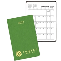 Saddle-stitched perfect-fit pocket planner with shimmer cover.... from ASI...