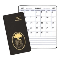 Large bold print monthly pocket planner with leatherette cover.... from ASI...