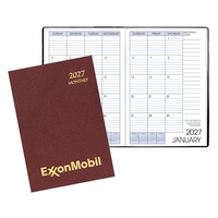 Saddle stitched monthly desk appointment planner with leatherette cover.......