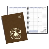 Wire-bound monthly desk appointment planner with Canyon cover.... from ASI...