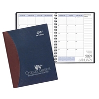 Refillable, wire-bound monthly desk appointment planner with vinyl cover.......