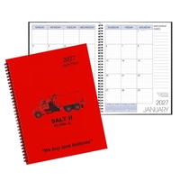 Wire-bound monthly desk appointment planner with Techno color cover.... from...