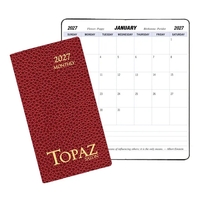 Saddle stitched monthly pocket planner with cobblestone cover.... from ASI...