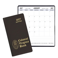 Saddle stitched monthly pocket planner with Continental vinyl covers.... from...