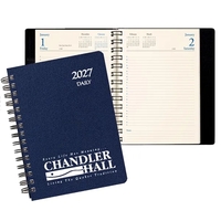 Wire bound daily diary with leatherette cover and phone/address section.......