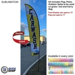 48 Hr Quick Ship - 13' Medium Feather Flag Kit, Double Sided