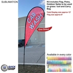 48 Hr Quick Ship - 12' Medium Tear Drop Flag Kit