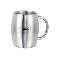 Double wall stainless steel mugs with handles of 14 oz. capacity... from ASI...