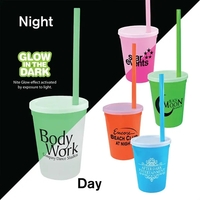 12 oz. Nite Glow Stadium Cup/Straw/Lid Set... from ASI 30270 Aakron Line