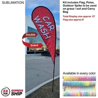 24Hr Express Ship - 12' Medium tear drop flag kit, full... from ASI 53509...
