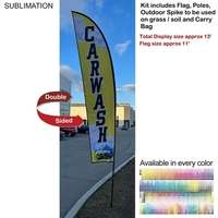 13' Medium Feather Flag Kit, Full Color Graphics Double Sided, Outdoor......