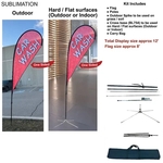 12' Medium Tear Drop Flag Kit, Full Color Graphics One Side