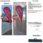 12' Medium Tear Drop Flag Kit, Full Color Double Sided