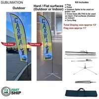 72Hr Fast Ship - 13' Medium feather flag kit, full color... from ASI 53509...