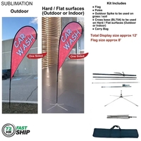 72Hr Fast Ship - 12' Medium tear drop flag kit, full... from ASI 53509...