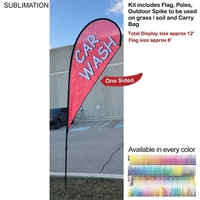 12' Medium Tear Drop Flag Kit, Full Color Graphics One Side,... from ASI...