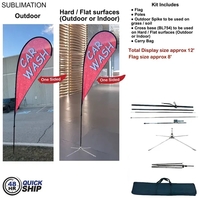 48Hr Quick Ship - 12' Medium tear drop flag kit, full... from ASI 53509...